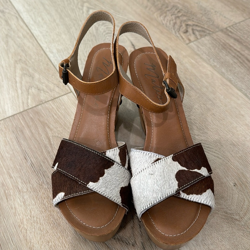 Matisse cow print heels. Never worn, no box or tags